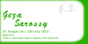 geza sarossy business card